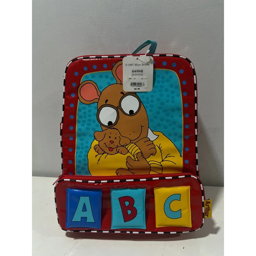 Vintage Arthur Kids Backpack NWT 1990s Rare HTF Marc Brown ABC Red School Bag